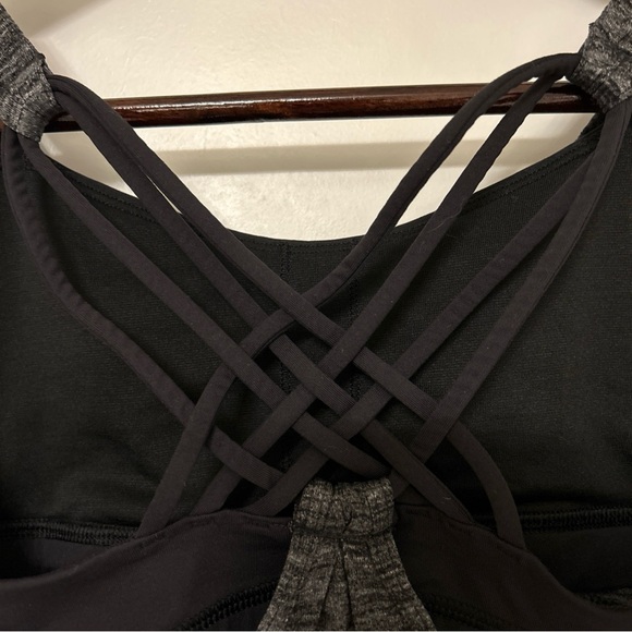 Lululemon Sunset Salutations 2-in-1 Tank Top Size 6 Heathered Black with Bra - Picture 5 of 7
